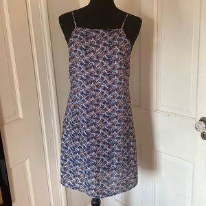 Baby blue A line dress with pineapples